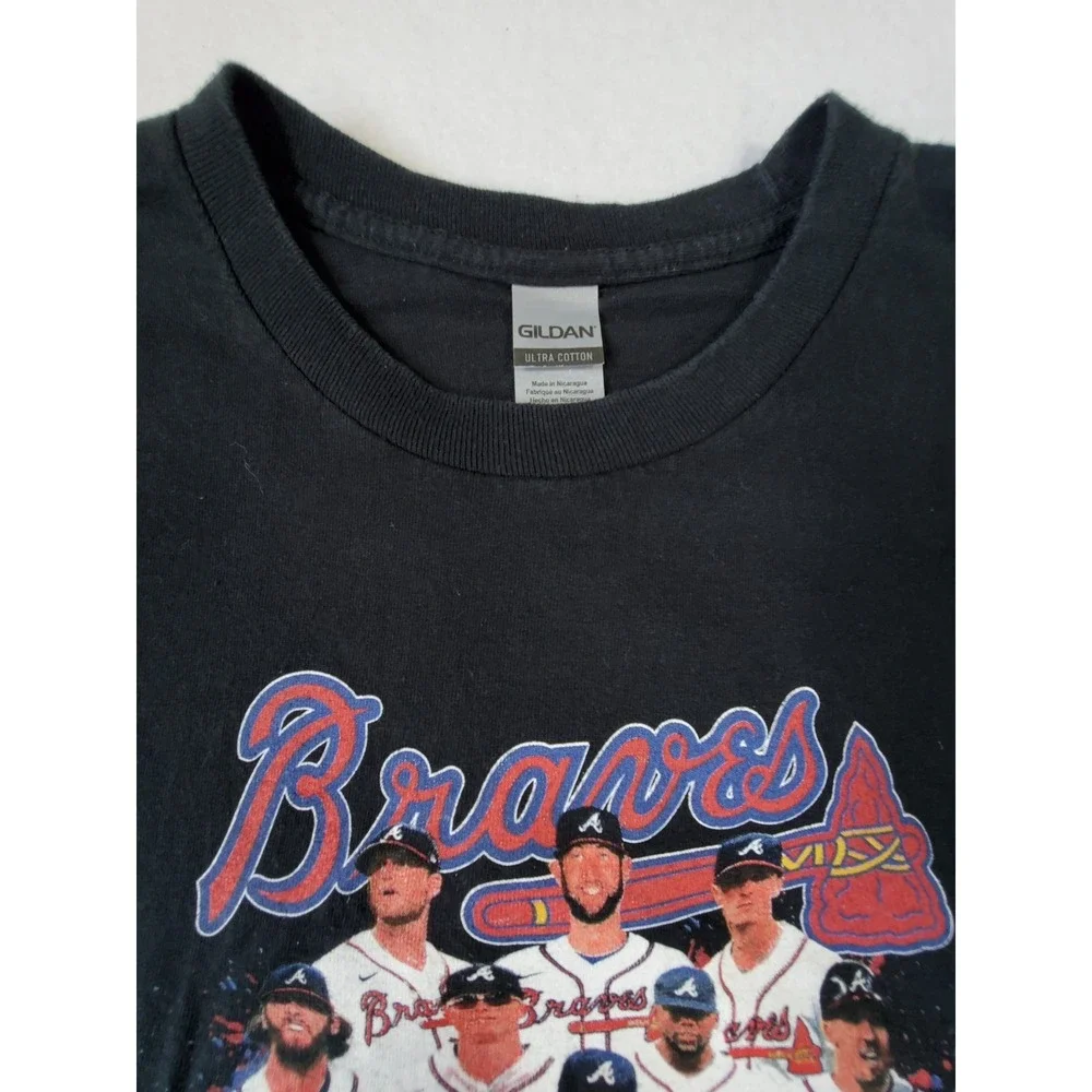 Gildan‎ Atlanta Braves 2021 WS Champs Long Sleeve T-Shirt Men's L Black
